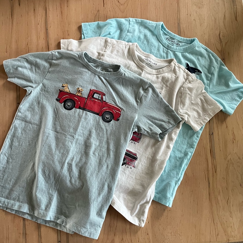 Crewcuts Light Blue Graphic T-Shirts Lot of 3